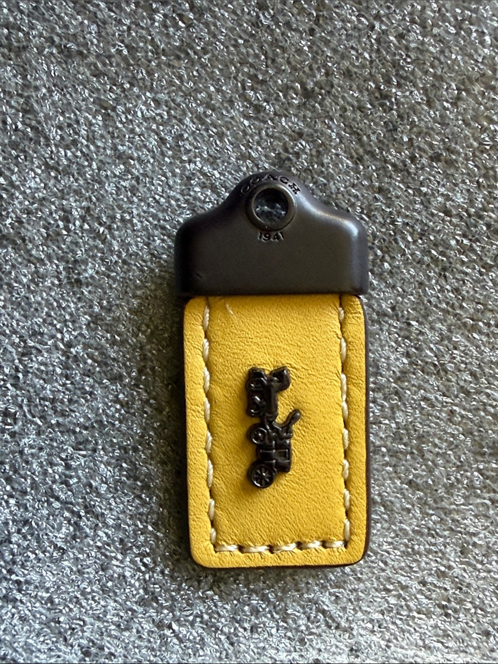 Coach 1941 hangtag yellow & snakeskin with gunmetal